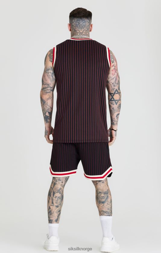 SikSilk menn svart retro klassisk basketballshorts V8JH48609 klær