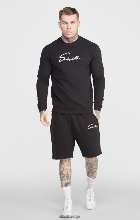 SikSilk menn svart skriftbroderi kort V8JH48581 klær