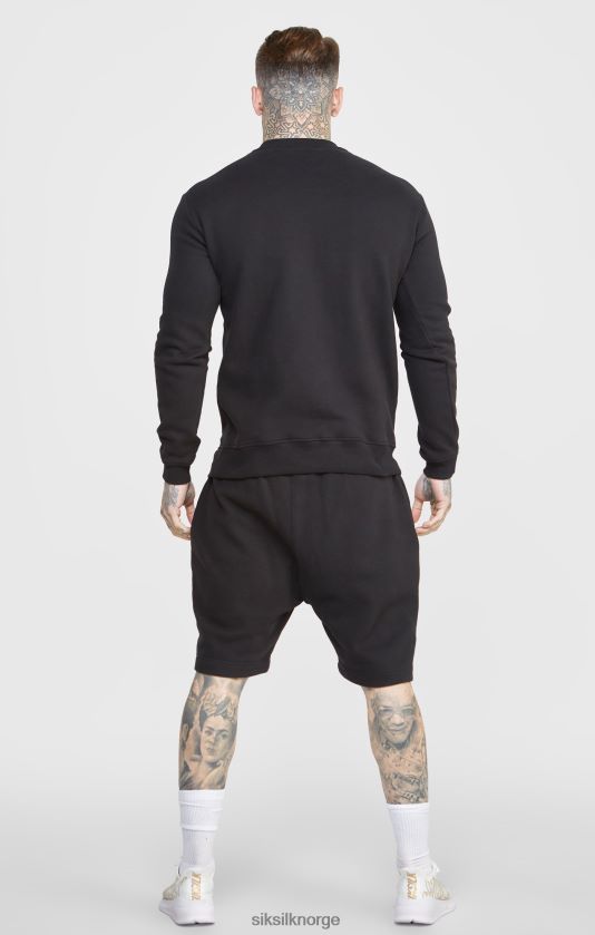 SikSilk menn svart skriftbroderi kort V8JH48581 klær