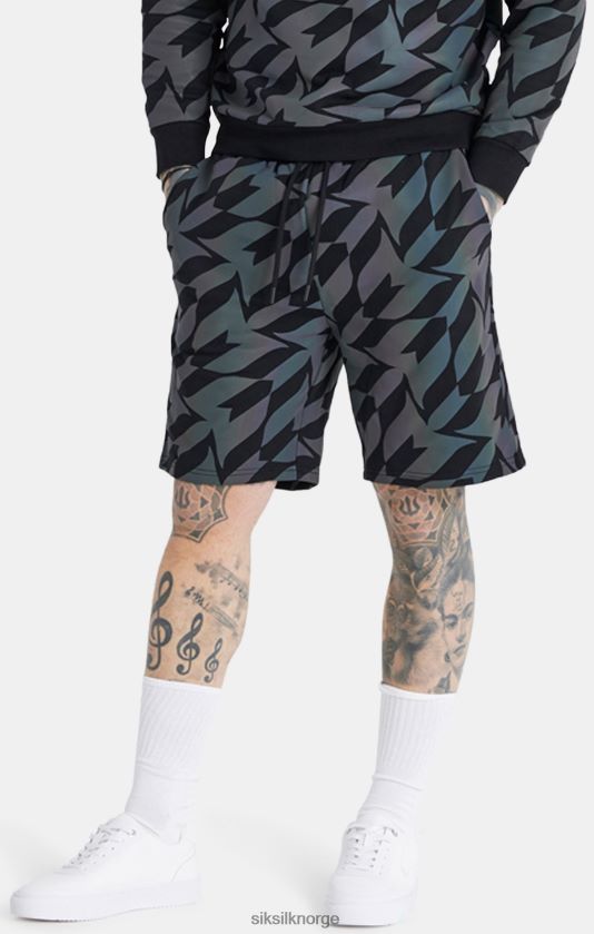 SikSilk x menn messi svart iriserende kort V8JH48580 klær