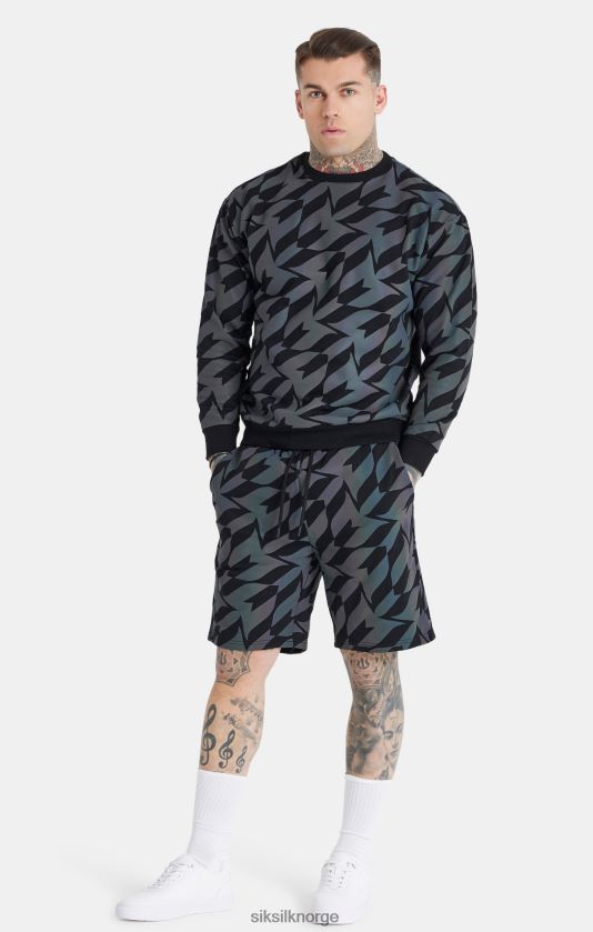 SikSilk x menn messi svart iriserende kort V8JH48580 klær