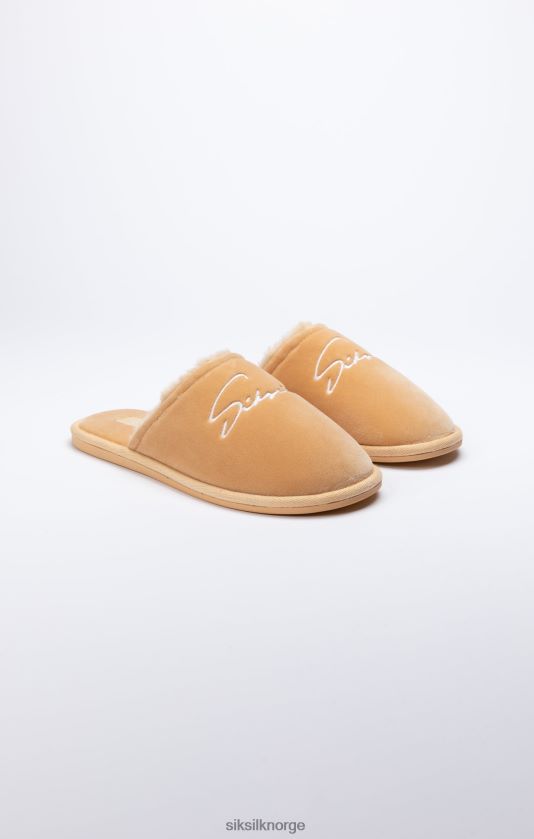 SikSilk menn beige tøffel med brodert logo V8JH487 fottøy