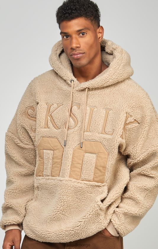 SikSilk menn beige borg 89 applikasjon overhead hettegenser V8JH48456 klær