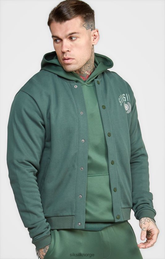 SikSilk menn grønn avslappet universitetsbomber V8JH48429 klær