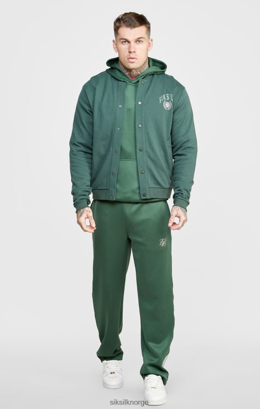 SikSilk menn grønn avslappet universitetsbomber V8JH48429 klær