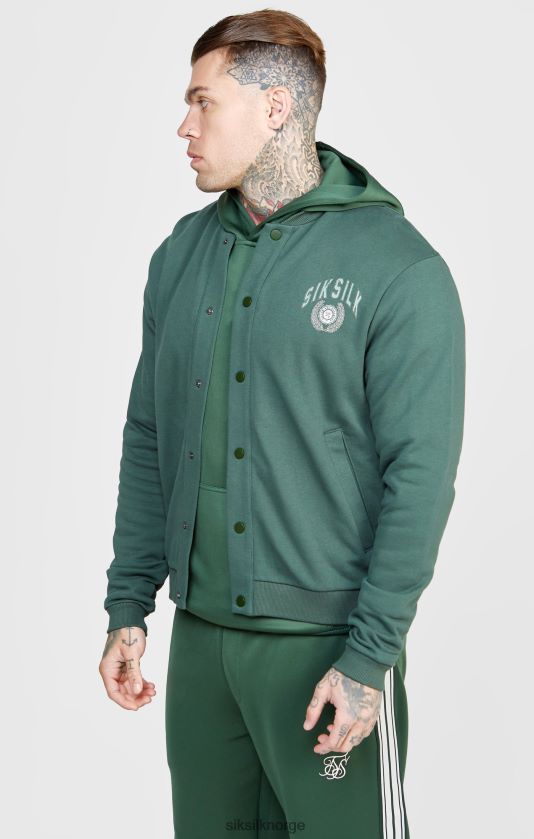 SikSilk menn grønn avslappet universitetsbomber V8JH48429 klær