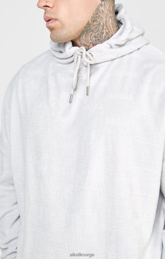 SikSilk menn grå oversized hettegenser med håndkle V8JH48420 klær