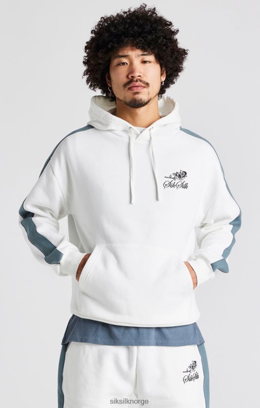 SikSilk menn hvit rose oversized hettegenser V8JH48433 klær