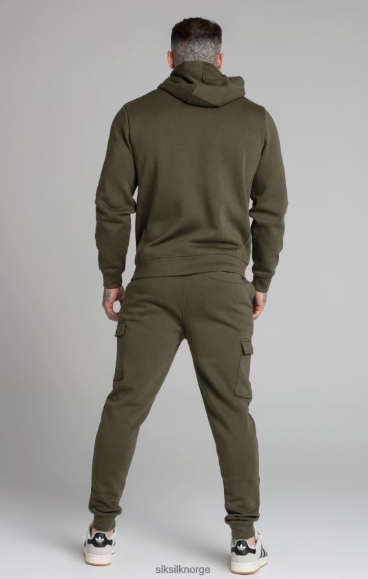 SikSilk menn khaki essensiell hettegenser med glidelås gjennom trakt V8JH48423 klær
