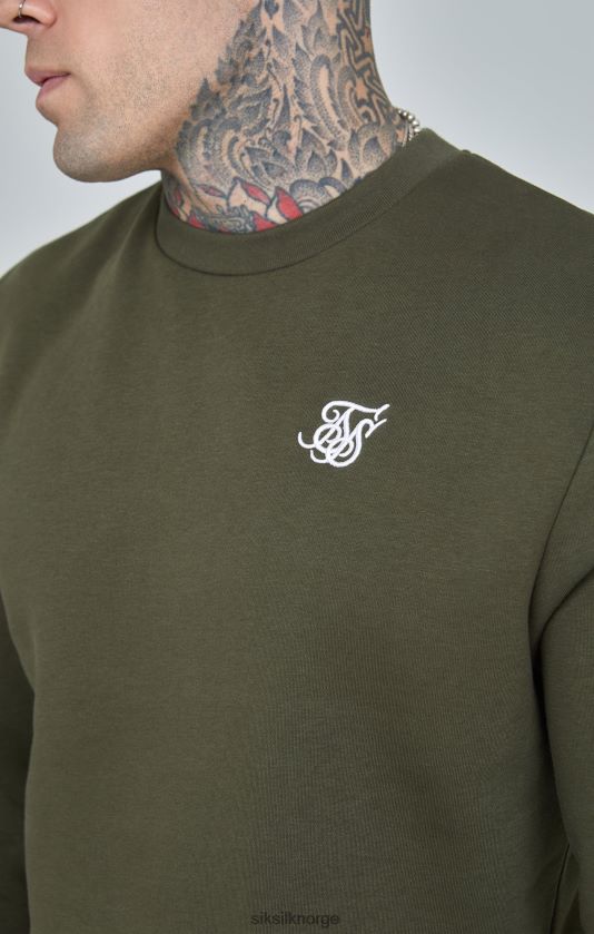 SikSilk menn khaki essensiell sweatshirt V8JH48441 klær