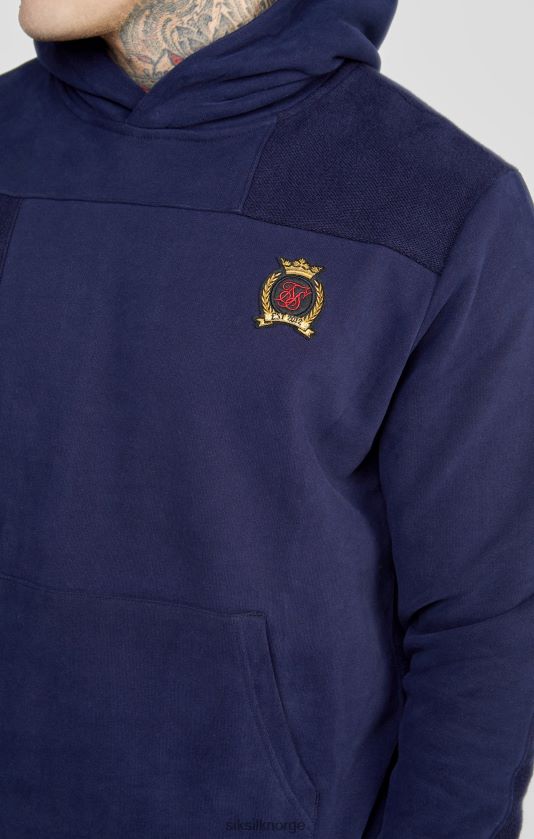 SikSilk menn marine klipp og sy omvendt oversized hettegenser V8JH48435 klær