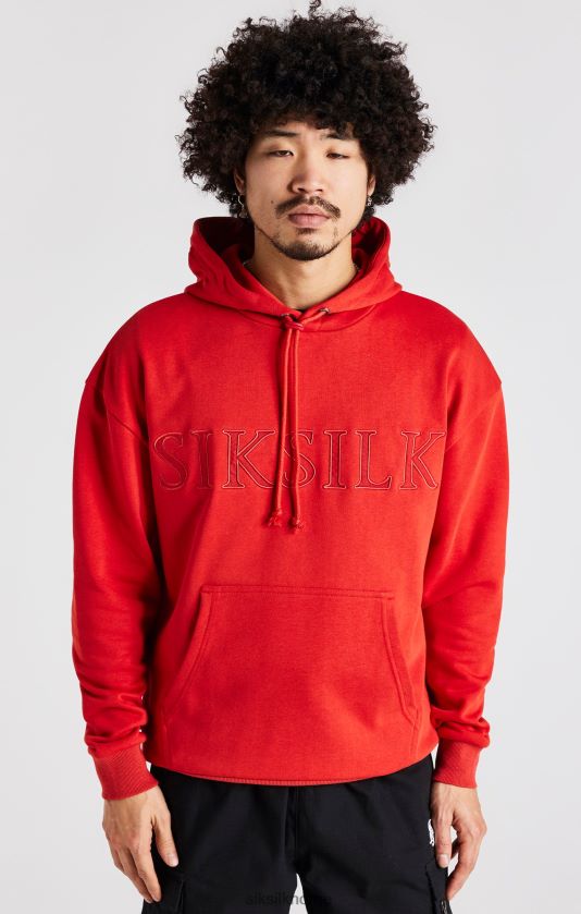 SikSilk menn rød applikasjon hettegenser V8JH48424 klær