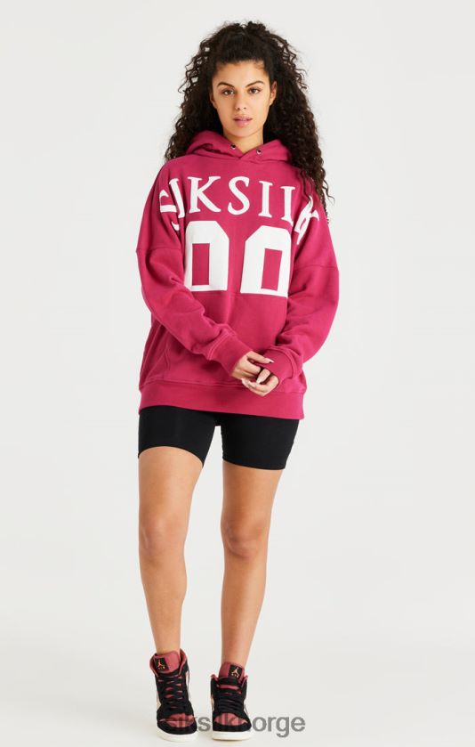 SikSilk menn rosa hettegenser med avslappet passform V8JH48459 klær