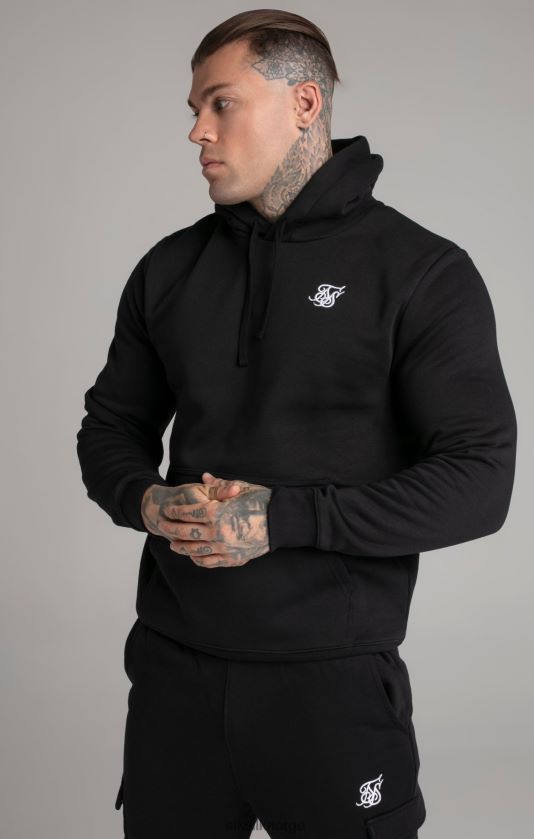 SikSilk menn svart essensiell overhead hettegenser V8JH48422 klær