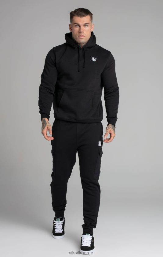 SikSilk menn svart essensiell overhead hettegenser V8JH48422 klær
