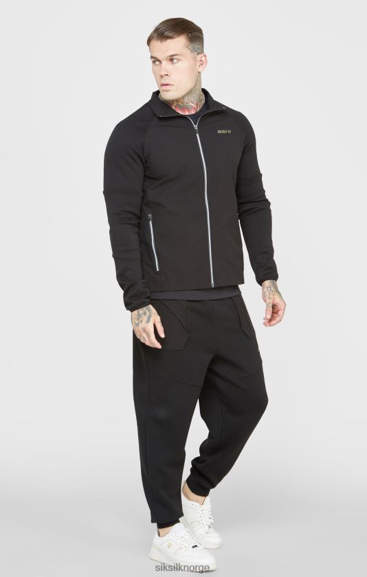 SikSilk menn svart sportsglidelås V8JH48428 klær