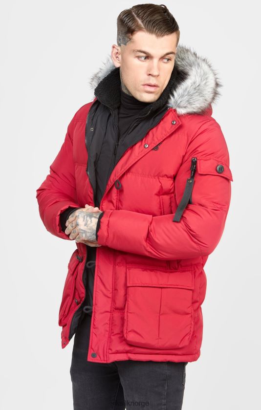 SikSilk menn rød arktisk parkas V8JH48470 klær