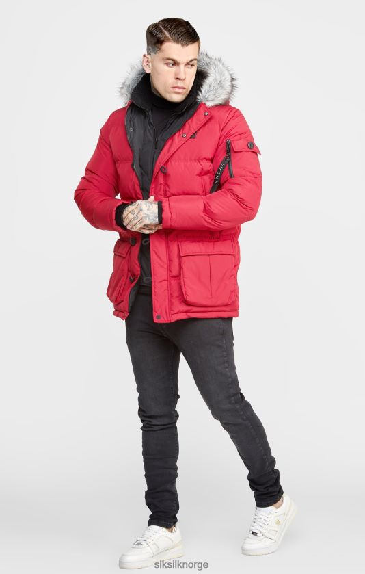 SikSilk menn rød arktisk parkas V8JH48470 klær