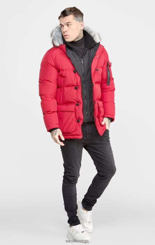 SikSilk menn rød arktisk parkas V8JH48470 klær