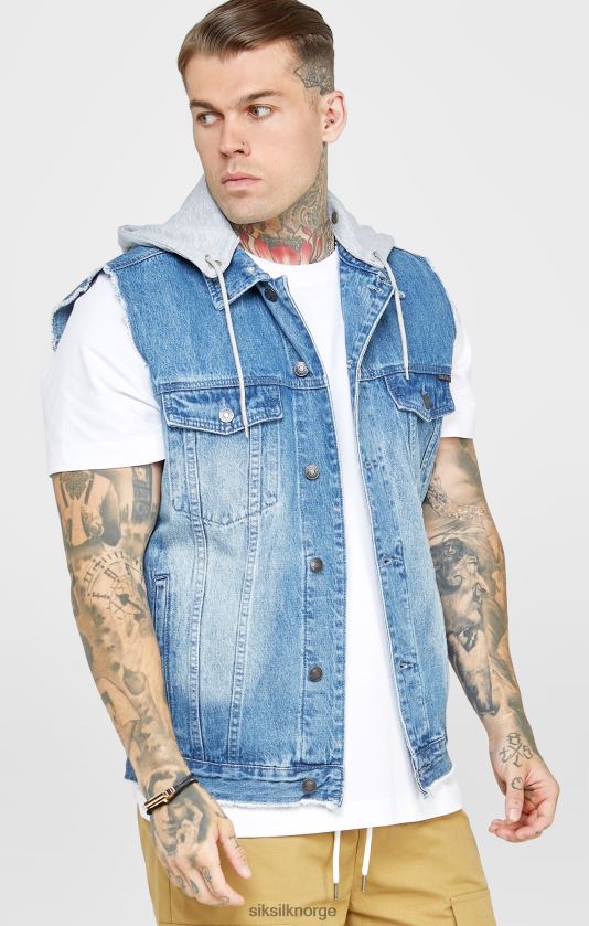 SikSilk menn skylle & denim gilet V8JH48473 klær
