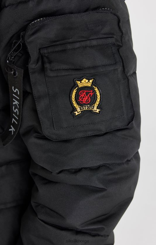 SikSilk menn svart bomberjakke V8JH48483 klær