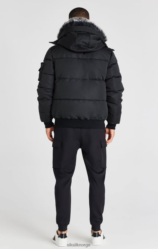 SikSilk menn svart bomberjakke V8JH48483 klær
