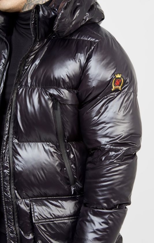 SikSilk menn svart managerfrakk V8JH48497 klær