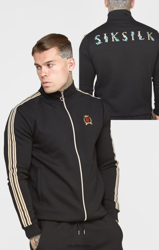 SikSilk menn svart treningsjakke med trakter V8JH48476 klær