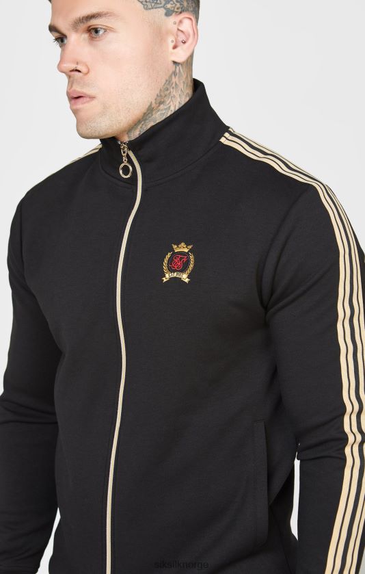 SikSilk menn svart treningsjakke med trakter V8JH48476 klær