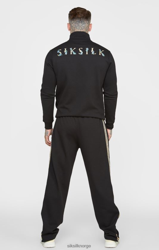 SikSilk menn svart treningsjakke med trakter V8JH48476 klær