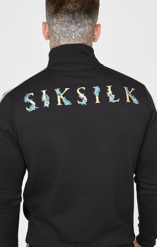 SikSilk menn svart treningsjakke med trakter V8JH48476 klær