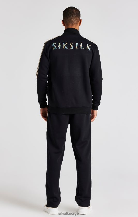 SikSilk menn svart treningsjakke med trakter V8JH48476 klær