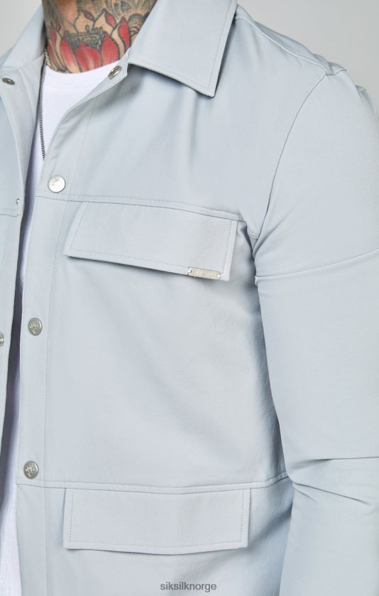 SikSilk menn grå bruksoverskjorte V8JH48462 klær