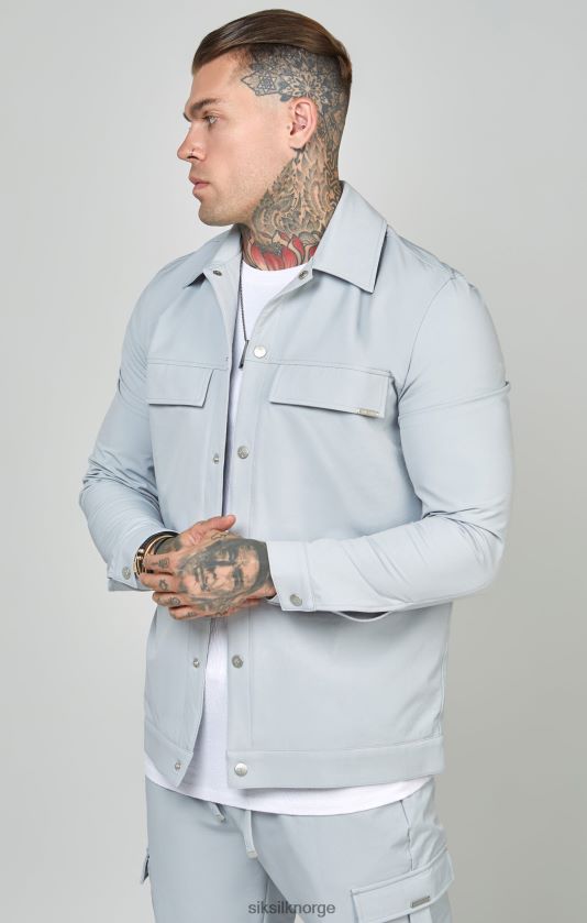 SikSilk menn grå bruksoverskjorte V8JH48462 klær