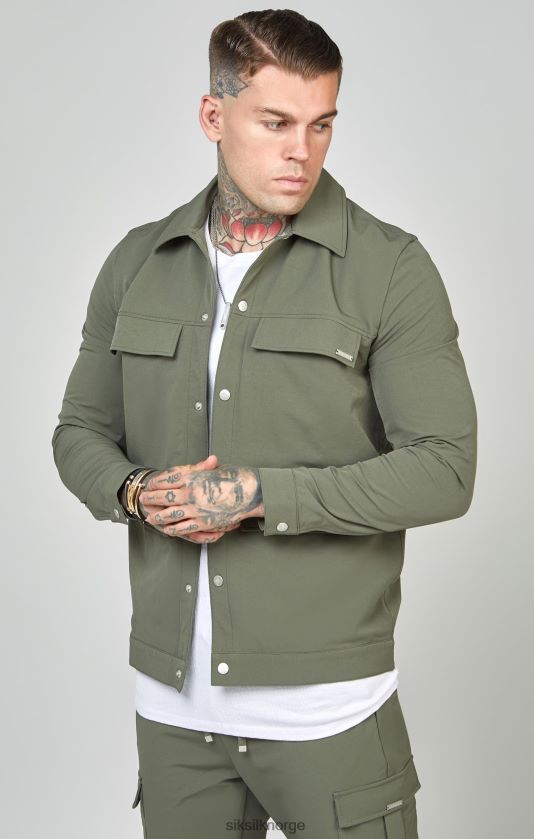 SikSilk menn khaki overskjorte V8JH48465 klær