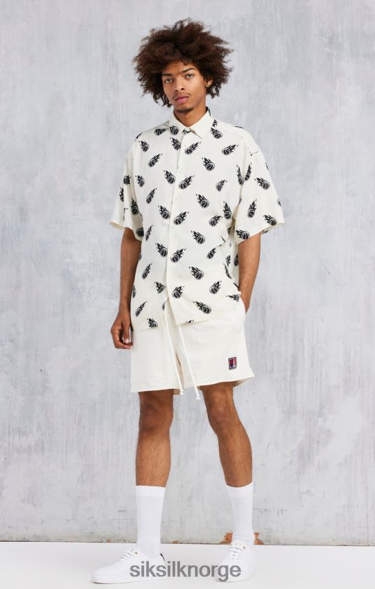SikSilk x menn space jam ecru print oversized skjorte V8JH48463 klær
