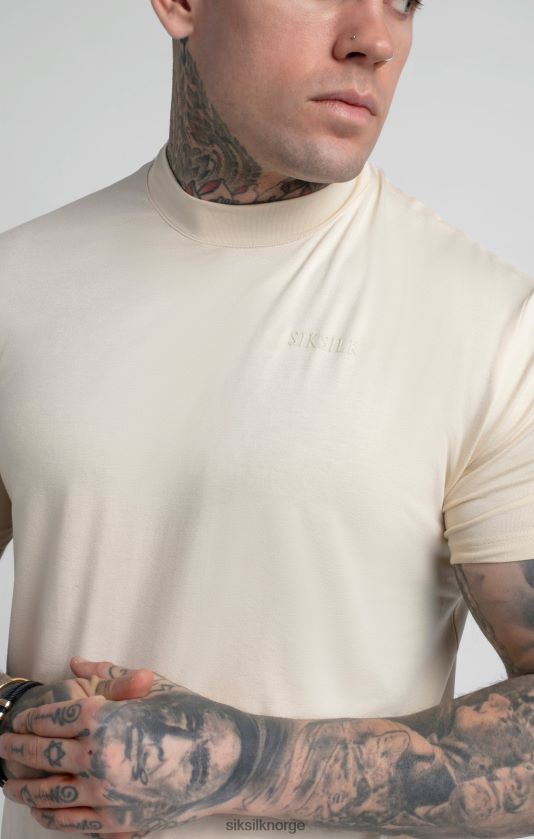 SikSilk menn beige t-skjorte med høy hals V8JH48378 klær