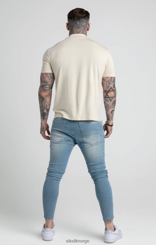 SikSilk menn beige t-skjorte med høy hals V8JH48378 klær
