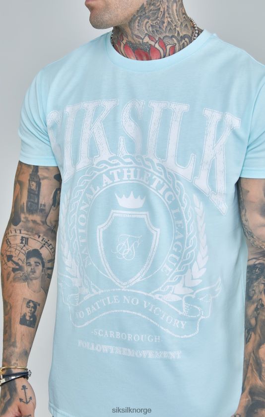 SikSilk menn blå varsity boxy fit t-skjorte V8JH48396 klær