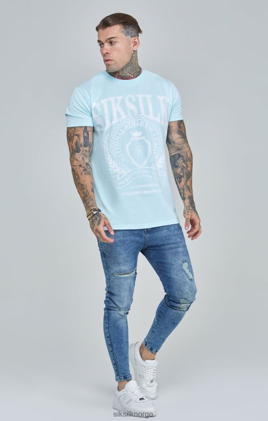 SikSilk menn blå varsity boxy fit t-skjorte V8JH48396 klær