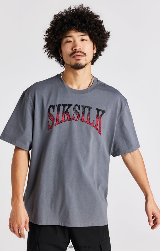 SikSilk menn grå rhinestone kortermet t-skjorte V8JH48400 klær