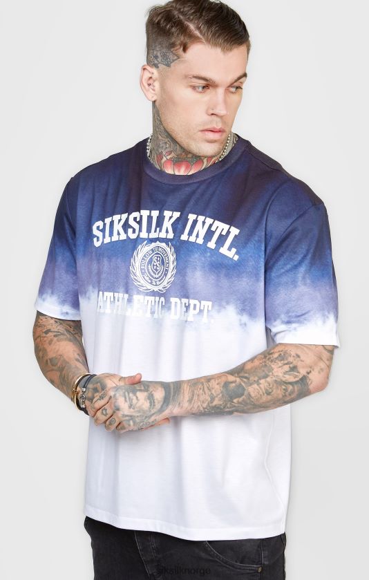 SikSilk menn marineblå grafisk blekne t-skjorte V8JH48384 klær