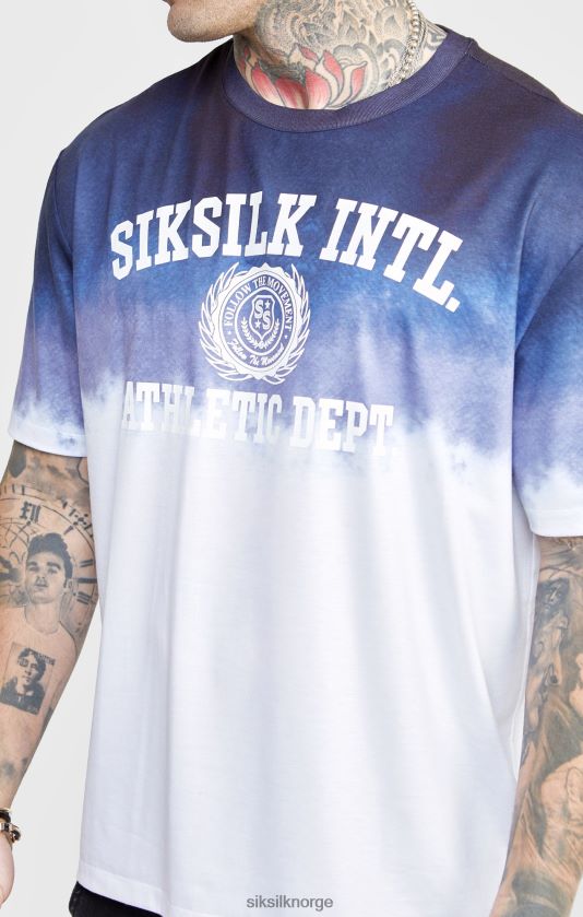 SikSilk menn marineblå grafisk blekne t-skjorte V8JH48384 klær
