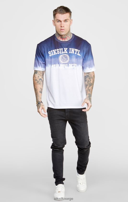 SikSilk menn marineblå grafisk blekne t-skjorte V8JH48384 klær