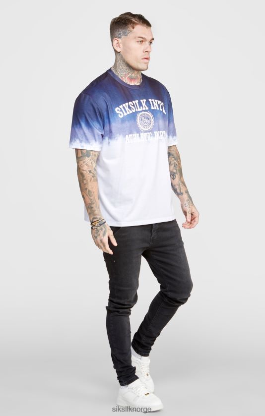 SikSilk menn marineblå grafisk blekne t-skjorte V8JH48384 klær