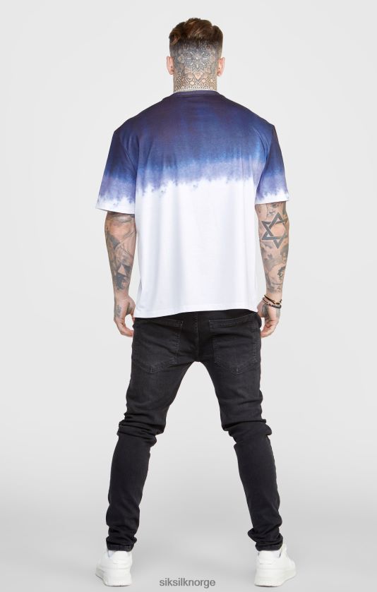 SikSilk menn marineblå grafisk blekne t-skjorte V8JH48384 klær