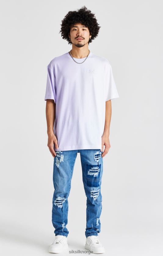 SikSilk menn oversized kortermet t-skjorte med lilla print V8JH48405 klær
