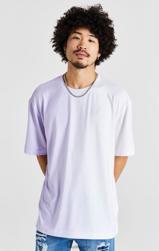 SikSilk menn oversized kortermet t-skjorte med lilla print V8JH48405 klær