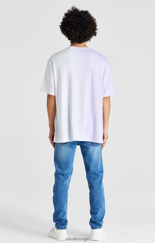 SikSilk menn oversized kortermet t-skjorte med lilla print V8JH48405 klær