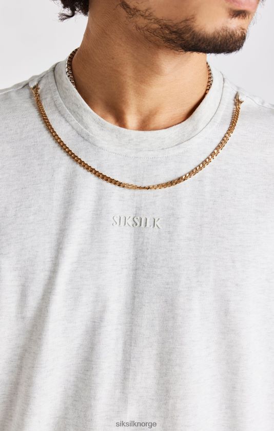 SikSilk menn snømergel oversized kjede t-skjorte V8JH48388 klær
